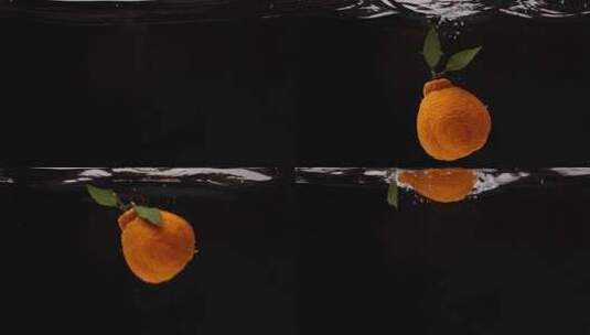 丑橘丑柑丑桔落水特写高清在线视频素材下载