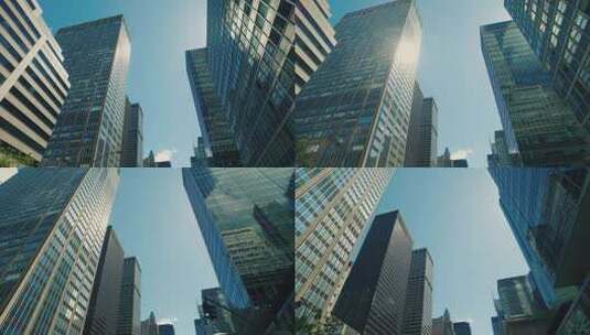 纽约摩天大楼城市快速发展空镜！高清在线视频素材下载