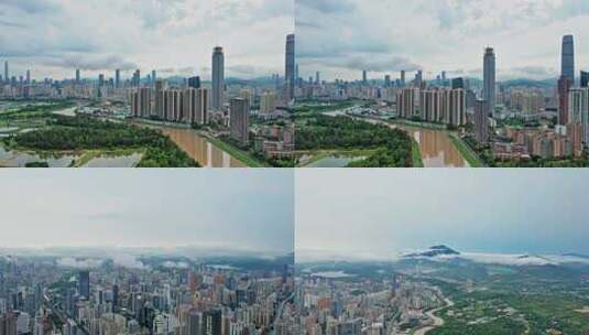 深圳城市地标雨后云海高清在线视频素材下载