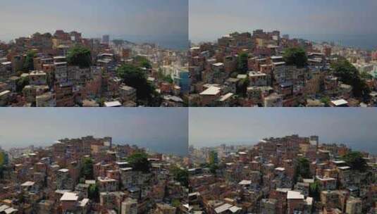 巴西里约热内卢巴西贫民窟的鸟瞰图。4K高清在线视频素材下载