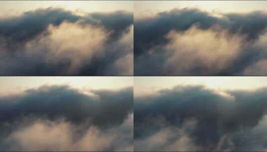 日出下天空唯美云朵电影感航拍高清在线视频素材下载