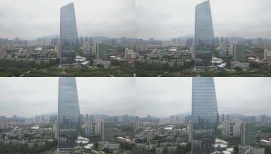深圳南山华侨城大厦航拍高清在线视频素材下载