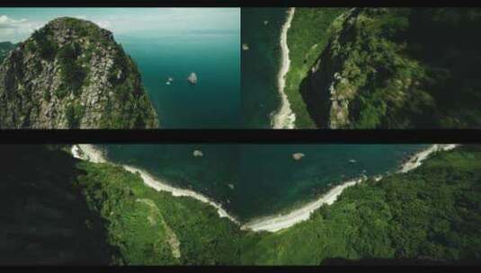 FPV穿越机无人机航拍海岛海岸公路森林高山高清在线视频素材下载
