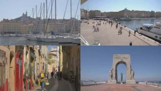 法国马赛城市地标高清在线视频素材下载
