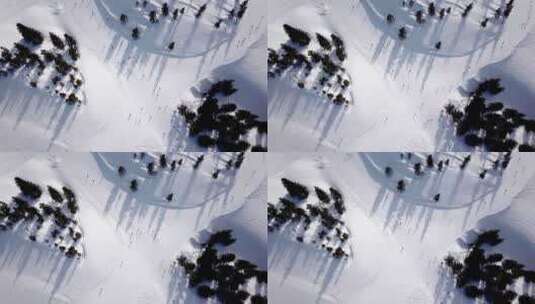 人们在雪山上滑雪高清在线视频素材下载