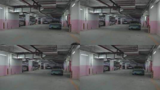 停车场 停车位  车来车往  地下停车场高清在线视频素材下载