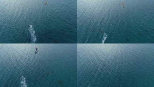海上滑翔伞冲浪高清在线视频素材下载
