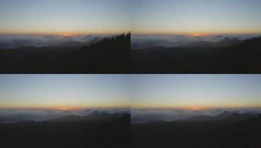 航拍云层上日落景观高清在线视频素材下载