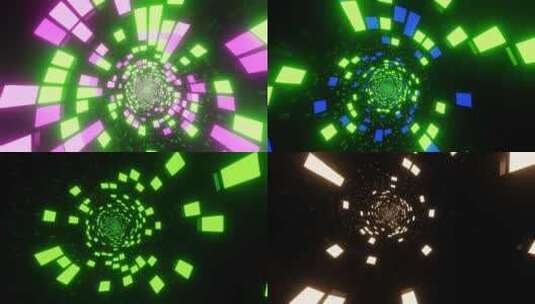科技感霓虹隧道动画高清在线视频素材下载