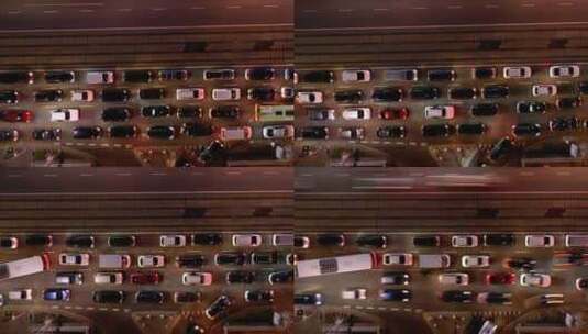 下班高峰期 城市夜景车流高清在线视频素材下载