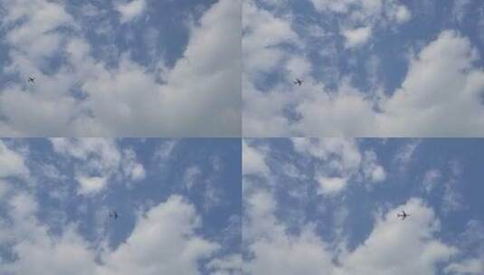 空镜-飞机飞过蓝天高清在线视频素材下载