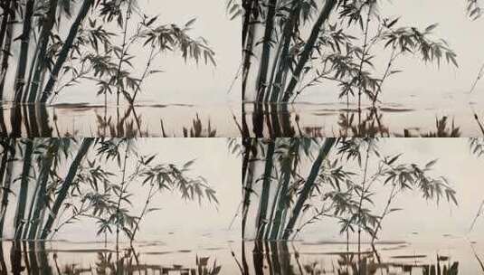 中国风水墨竹子动画高清在线视频素材下载