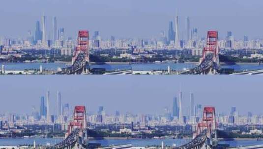 广州新光大桥航拍高清在线视频素材下载