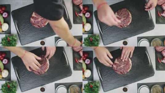 食材烹饪牛排高清在线视频素材下载