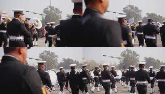 印度海军乐队为共和国日练习高清在线视频素材下载