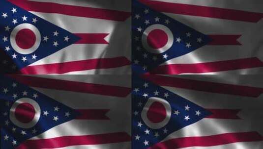 俄亥俄州挥舞旗帜。俄亥俄州旗帜挥舞动画。高清在线视频素材下载