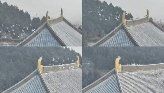 庆都山景区雪景高清在线视频素材下载