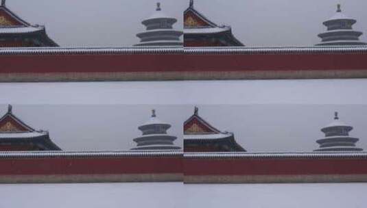 北京古建筑天坛雪景高清在线视频素材下载