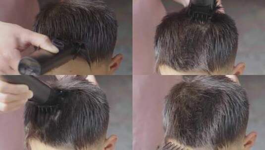 儿童理发剪头发高清在线视频素材下载