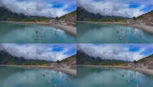 4K航拍西藏林芝波密古乡湖景区2高清在线视频素材下载