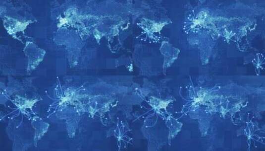 蓝色全球地图网络回滚4K高清在线视频素材下载