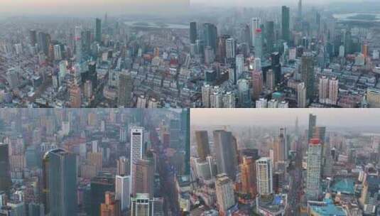 南京市新街口航拍高楼大厦城市摩天大楼江苏高清在线视频素材下载
