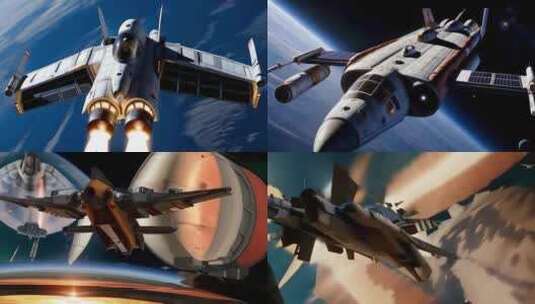 航天太空科技宇宙飞船战舰星际星舰视频合集高清在线视频素材下载