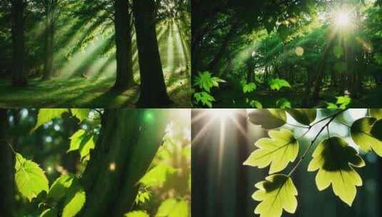 温暖阳光树林视频高清在线视频素材下载