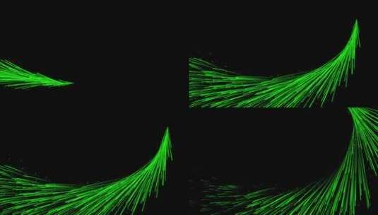 带通道 绿色生长粒子光线 粒子生长高清在线视频素材下载