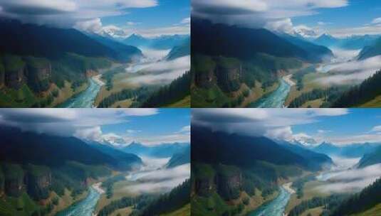 山脉山川河流青山绿水高清在线视频素材下载