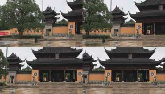 苏州重元寺古建筑 雨天雨景高清在线视频素材下载