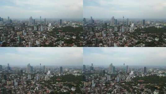 空中无人机镜头展示了科伦坡城市天际线和标高清在线视频素材下载