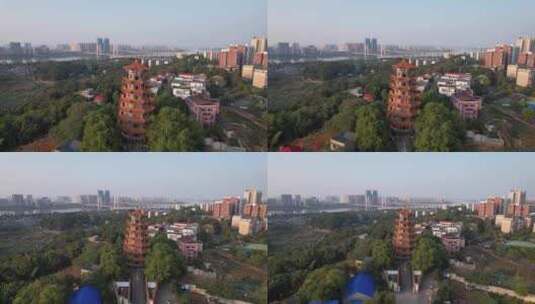 湖南湘潭城市风格万峰塔航拍高清在线视频素材下载