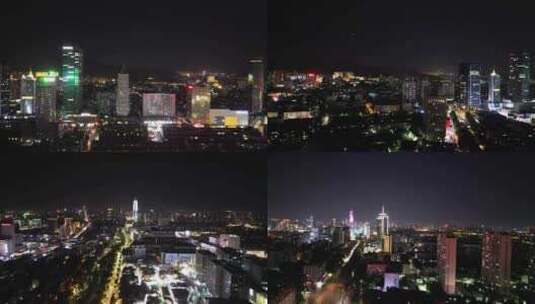 航拍济南老城区城市夜景高清在线视频素材下载