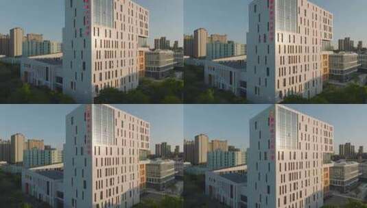 上海嘉定新城嘉定区工人文化宫航拍高清在线视频素材下载