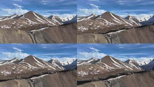 中国西藏那曲高原雪山风光 连绵不断的雪山高清在线视频素材下载