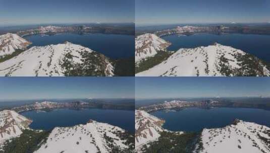 湖，火山口，雪，水高清在线视频素材下载