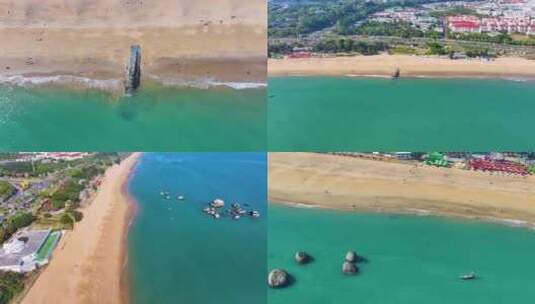 东海大海海边海水海浪沙滩海滩航拍风景唯美高清在线视频素材下载