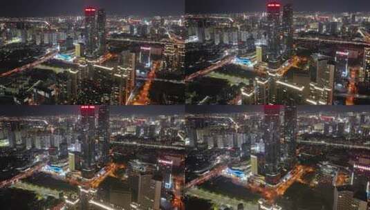 云南万达昆明双塔西山区夜景航拍延时城市夜高清在线视频素材下载