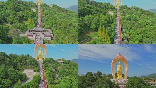 江西九江东林寺大佛雕塑金身高清在线视频素材下载