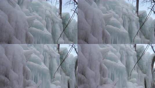 沕沕水 沕沕水景区 沕沕水冰瀑  冰川高清在线视频素材下载