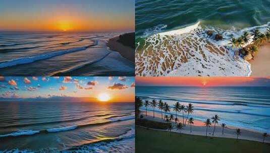 海上日落风景高清在线视频素材下载