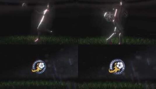 简约时尚足球标志宣传活动开场AE模板高清AE视频素材下载