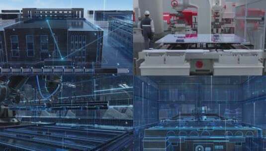 科技工业智慧工厂新能源生产线高清AE视频素材下载