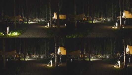 户外露营营地 营地酒店 森林营地高清在线视频素材下载