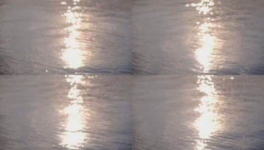 夕阳照射在湖水波光粼粼空镜高清在线视频素材下载