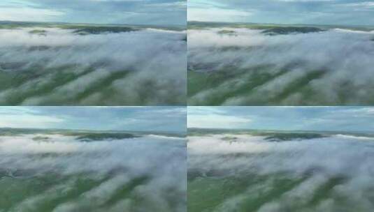 大兴安岭夏日自然风光云海云雾高清在线视频素材下载