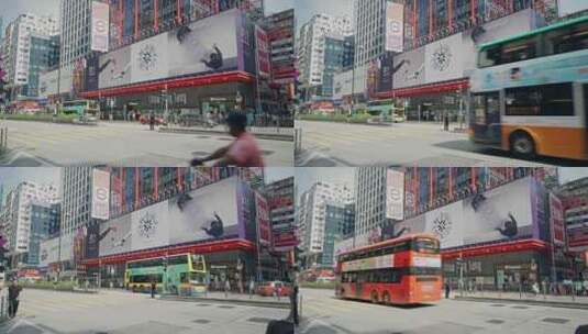 香港街头城市生活街道实拍视频高清在线视频素材下载