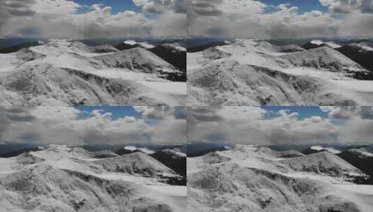 航拍西藏林芝色季拉山垭口雪山风光高清在线视频素材下载
