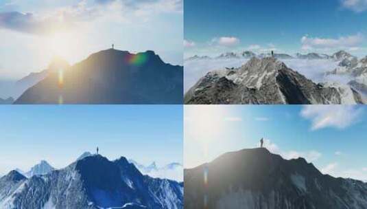 爬山团队 攀登者高清在线视频素材下载